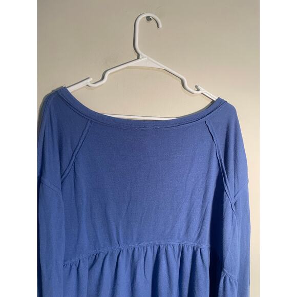 Free People Forever Your Girl Slouchy Top in Blue Size Medium - Picture 6 of 9
